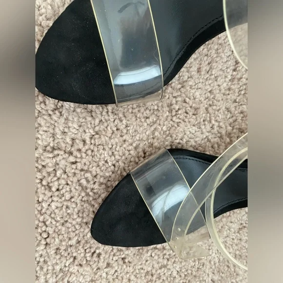 ZARA High Heels Clear Straps Black Sandals size 37 6.5 worn once comfy sexy - Picture 16 of 16